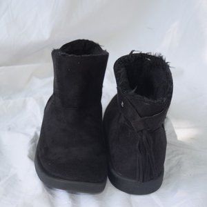 Black Faux Fur Boots